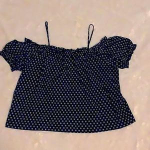 Size large navy blue and white H & M shirt